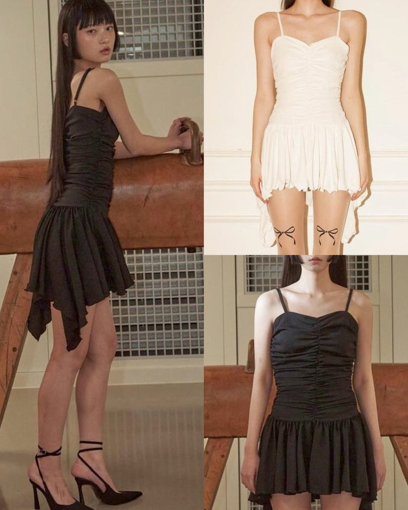 【ODDONEOUT】Shirring onepiece / 【オッドワンアウト】シャーリングキャミソールワンピース