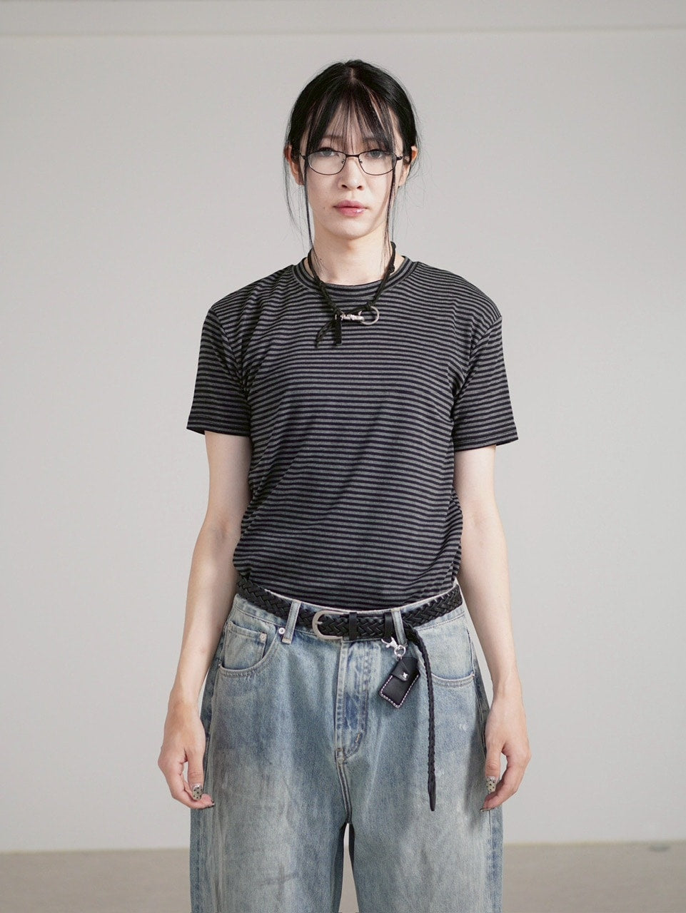 受注制【Chikashitsu +】tight fit border t-shirt (3color) / 【チカシツプラス】タイトフィットボーダー半袖Tシャツ