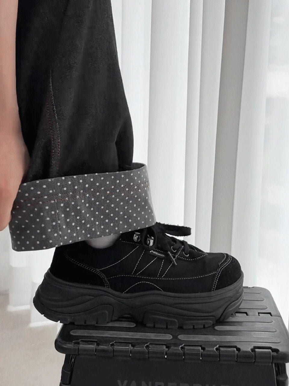 【CHERRYQUIRI】lace layered roll up denim / 【チェリーキュリー】レースレイヤードロールアップデニムパンツ