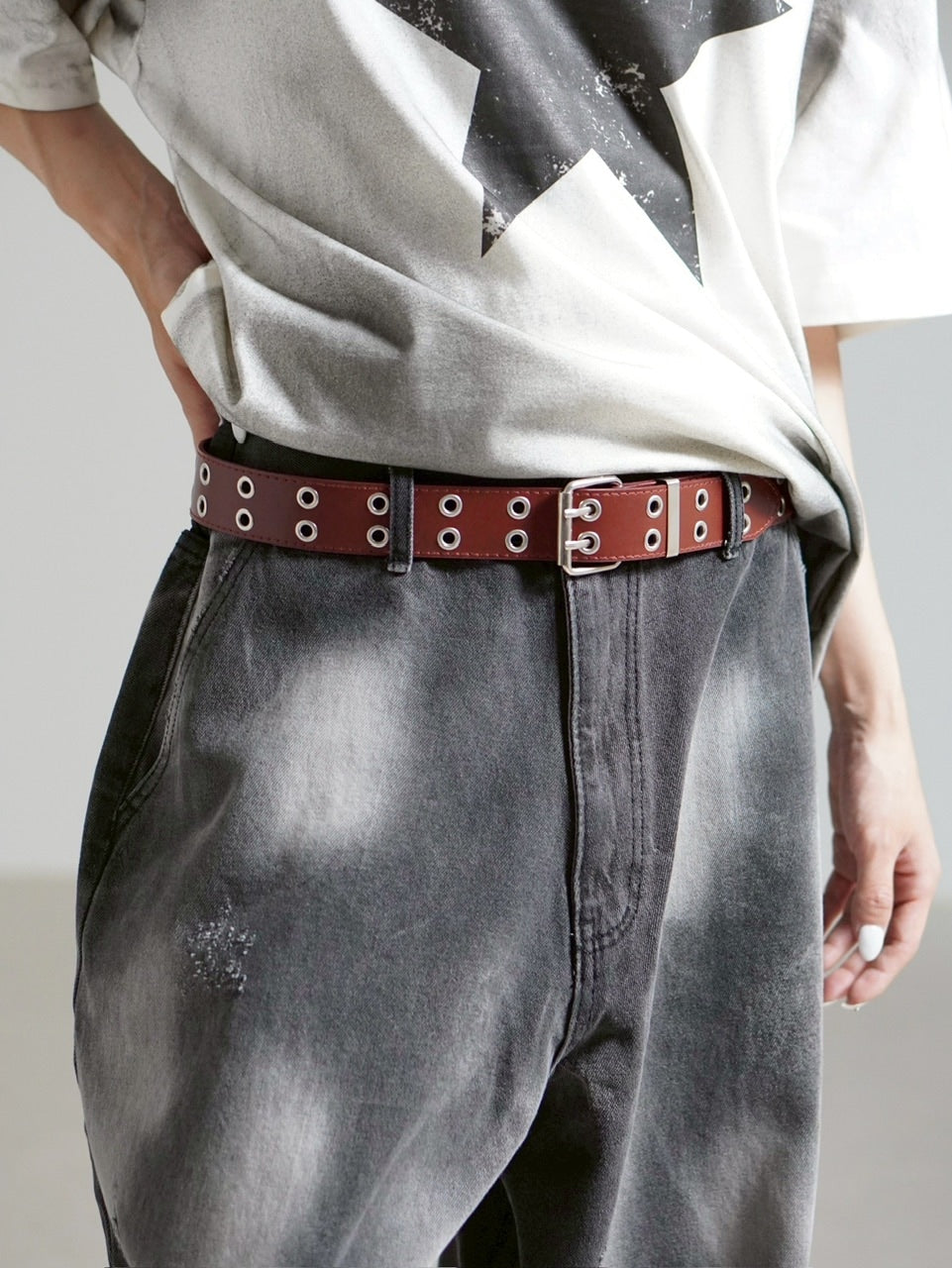 受注制【Chikashitsu +】eyelet belt (4color)