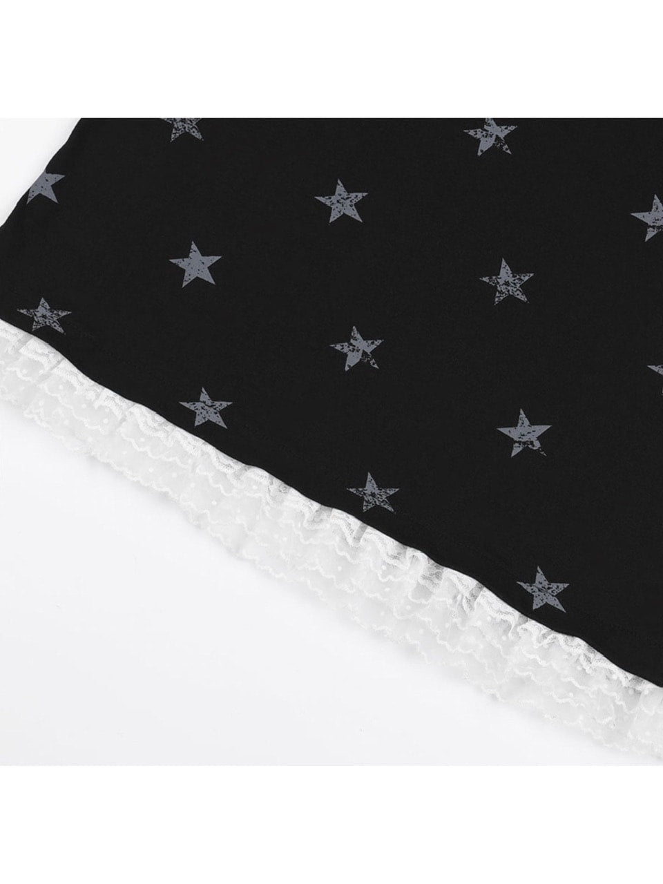 【FANCY CLUB】Lace Star Layered Tee / 【ファンシークラブ】レーススターレイヤード半袖Tシャツ