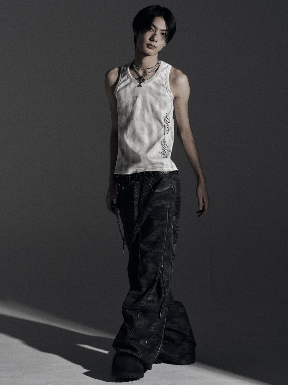 【Rosen Kreuz】ZIP WIDE BAGGY PANTS