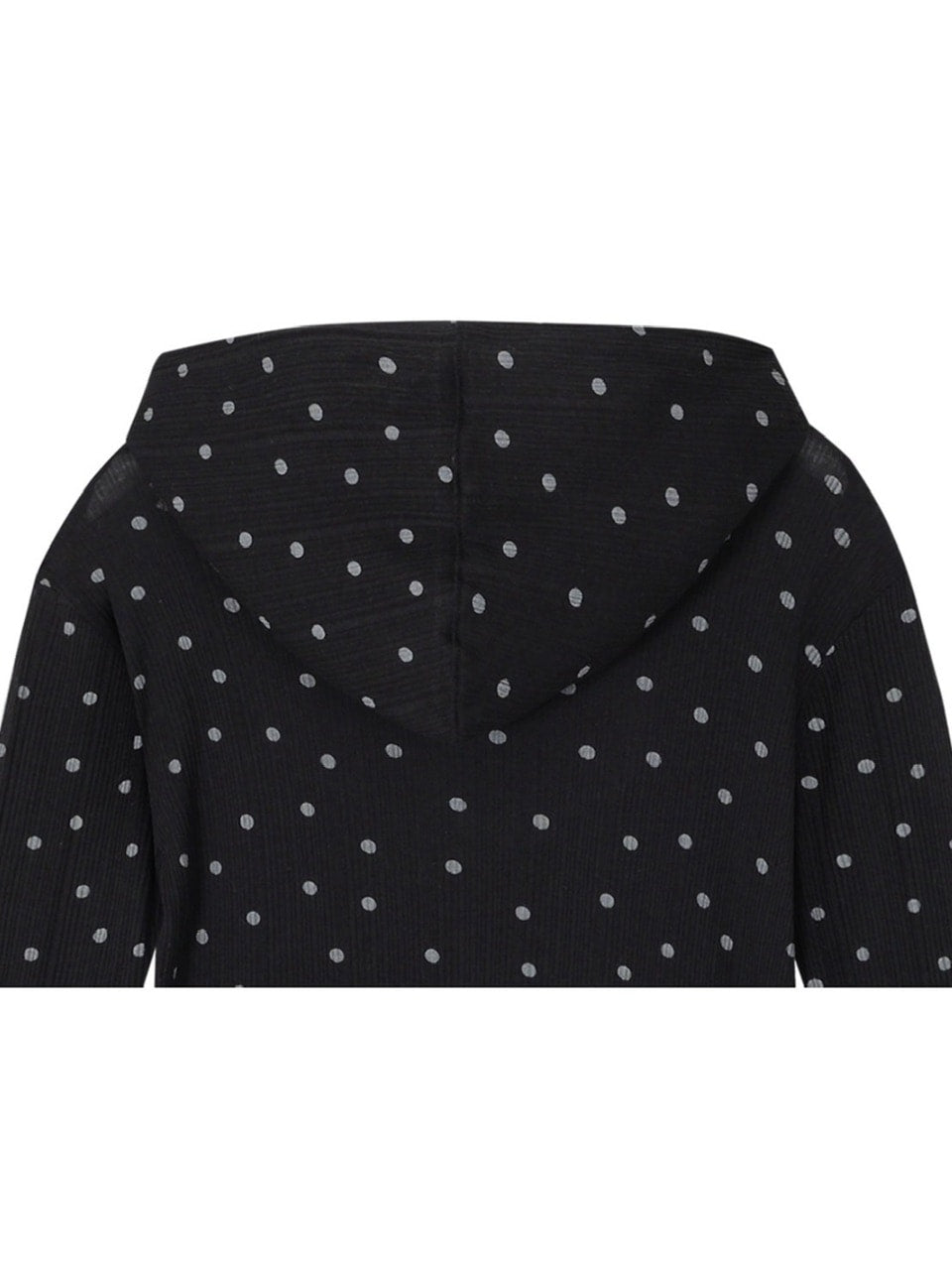 【CRANK】DOT FRILL SHEER HOOD CARDIGAN