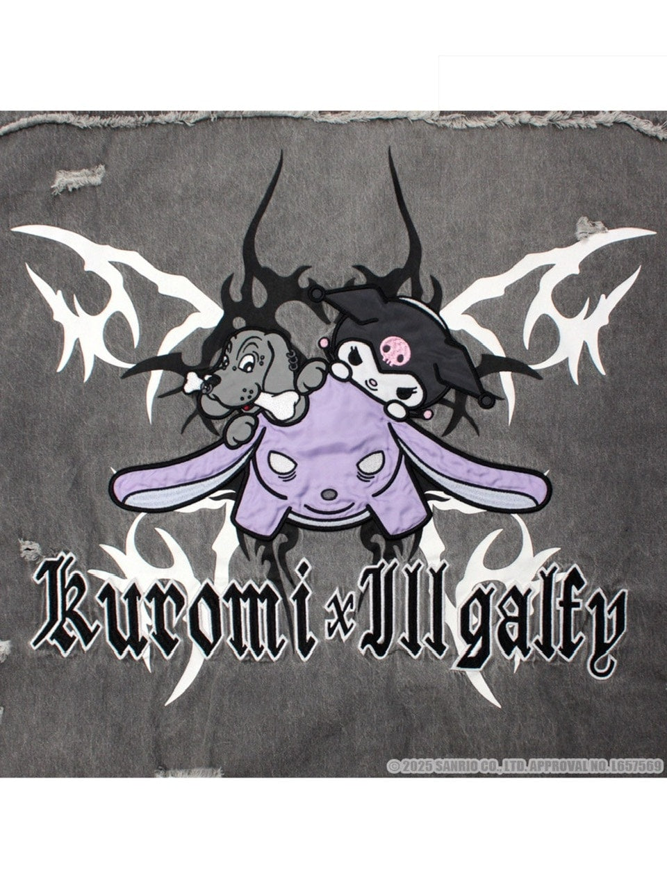 【GALFY×KUROMI】イルガルフィーボロボロデニム半袖BIGシャツ