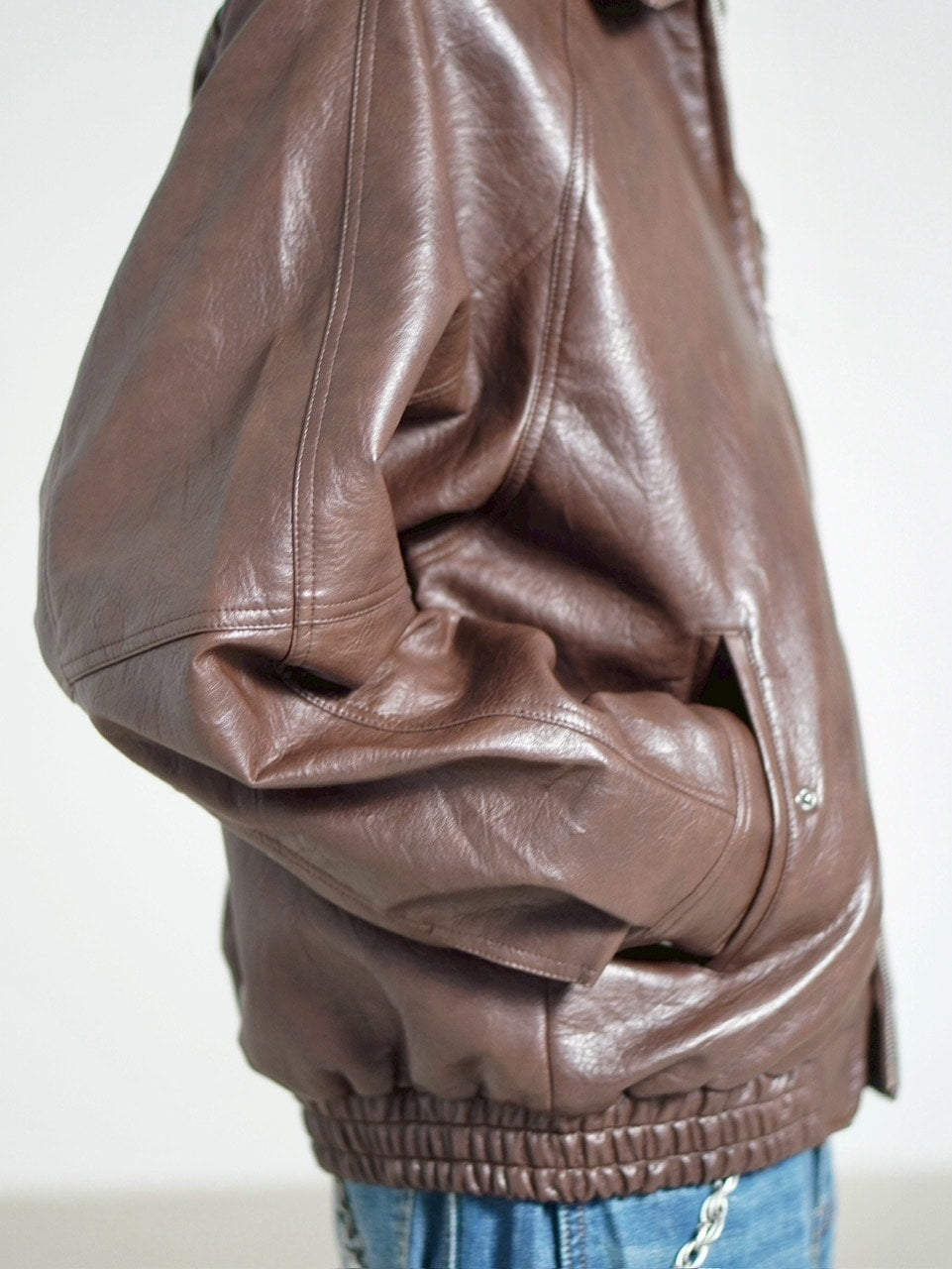 受注制【Chikashitsu +】bomber synthetic material jacket / 【チカシツプラス】ボンバーシンセティックマテリアルジャケット (2color)