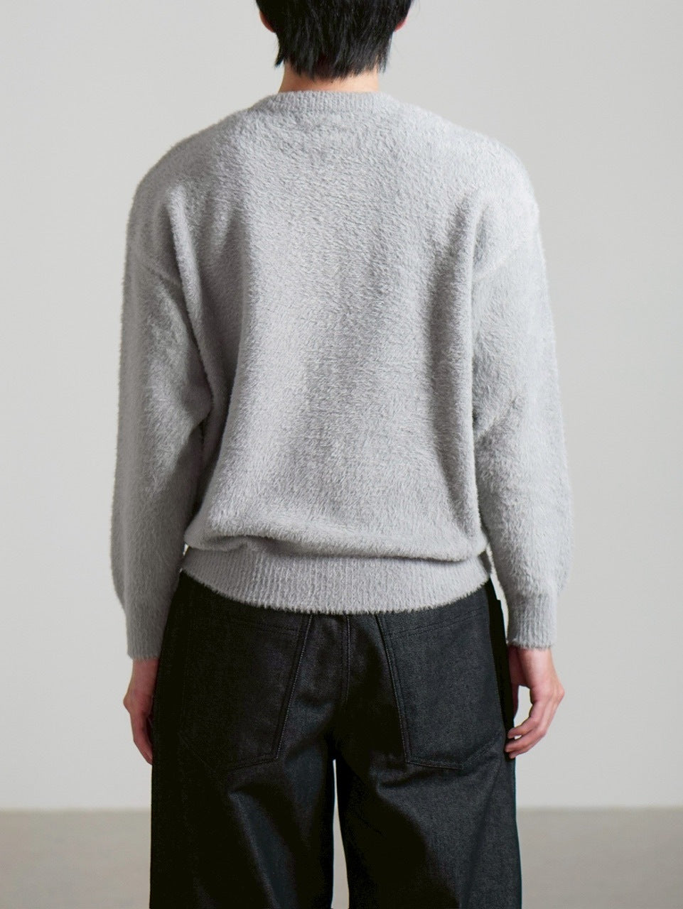 受注制【Chikashitsu +】henry neck hairy knit / 【チカシツプラス】ヘンリーネックヘアリー長袖ニット (5color)