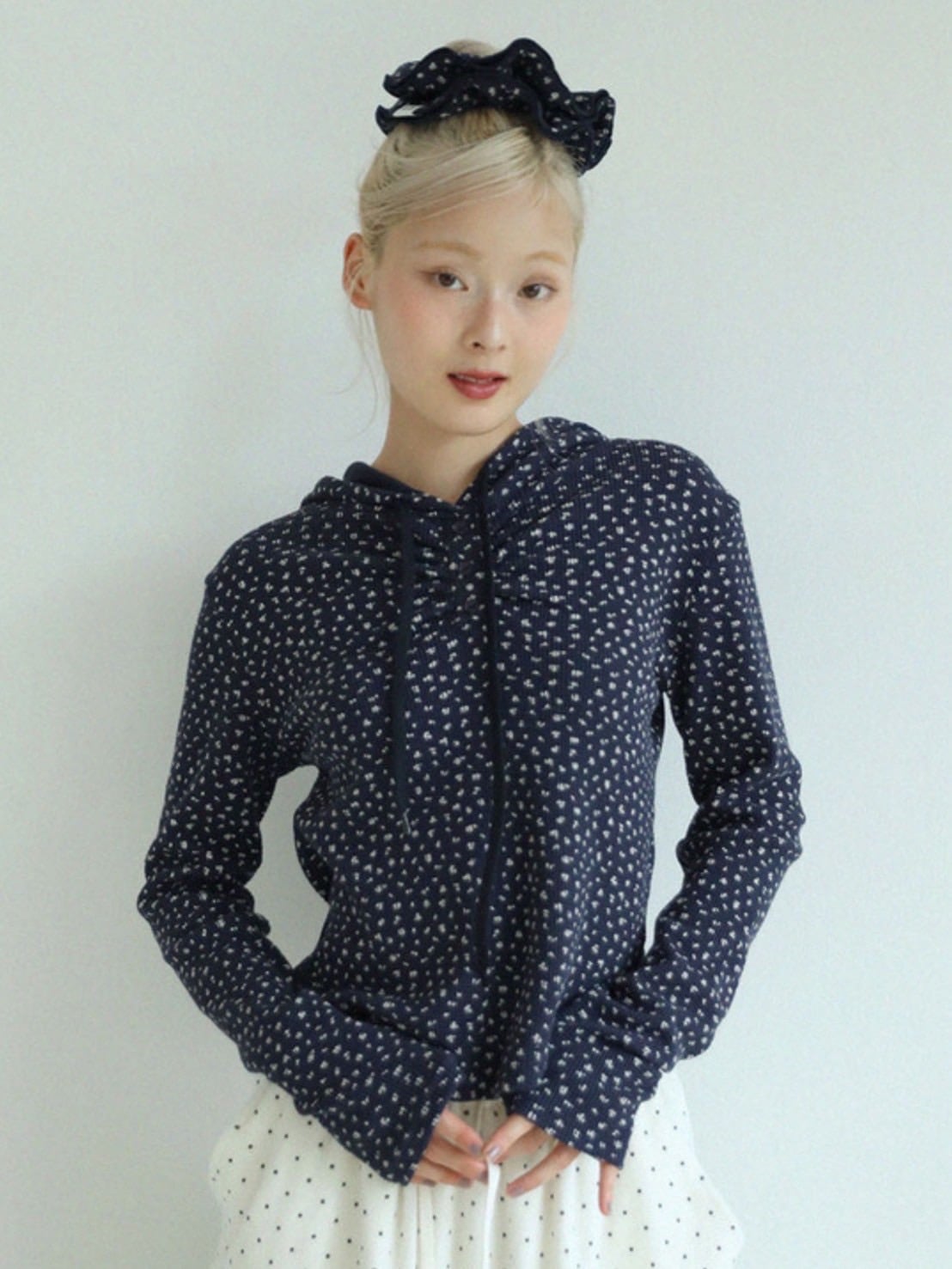 12/21 20:00 再販【Uglyshadow】FLOWER WAFFLE HOODIE