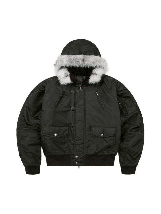 【AAKAM】Hooded Fur MA-1 Jacket