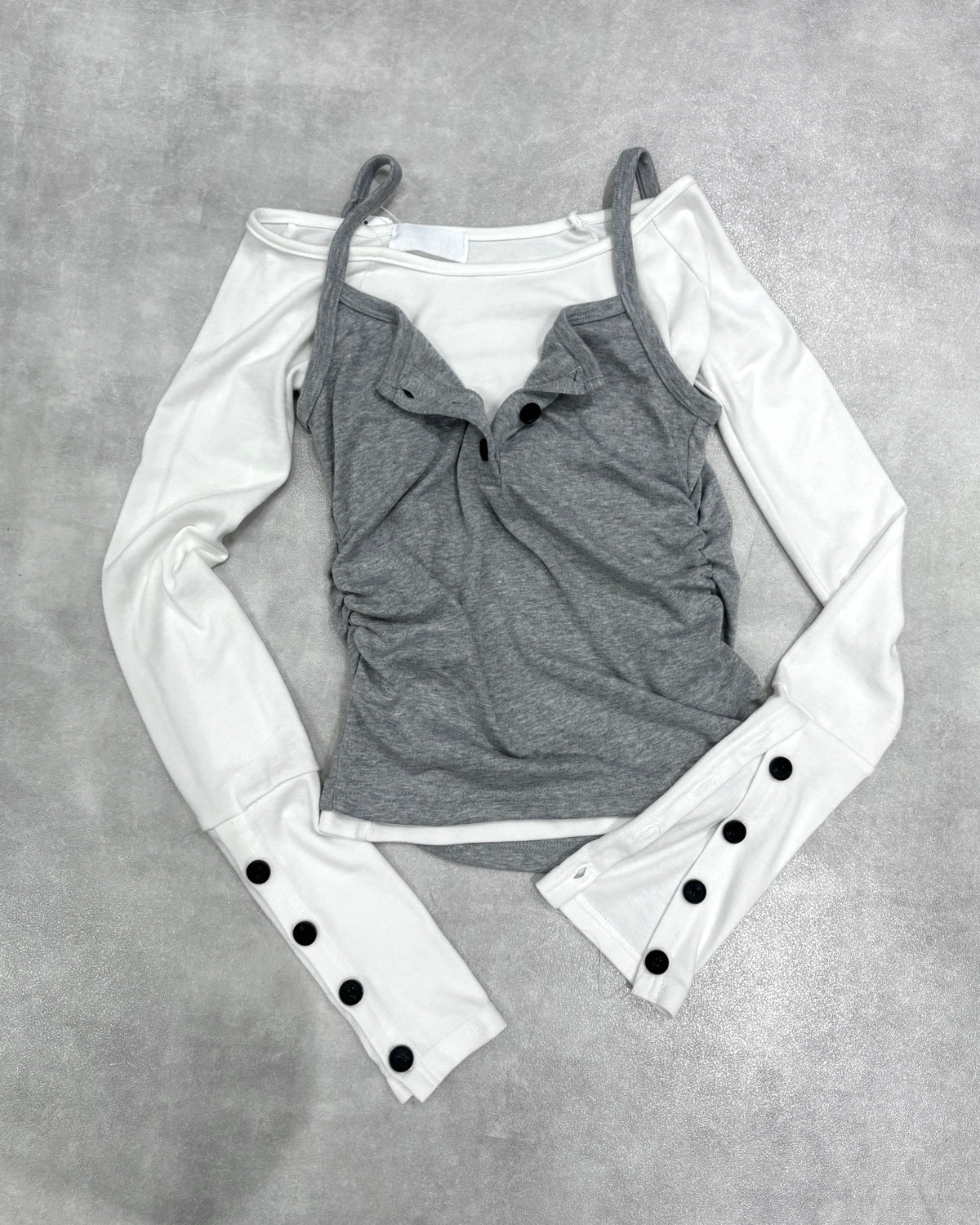 名古屋店WEB限定【nmtc+】Button Layered Cami Set Long sleeve (3color)