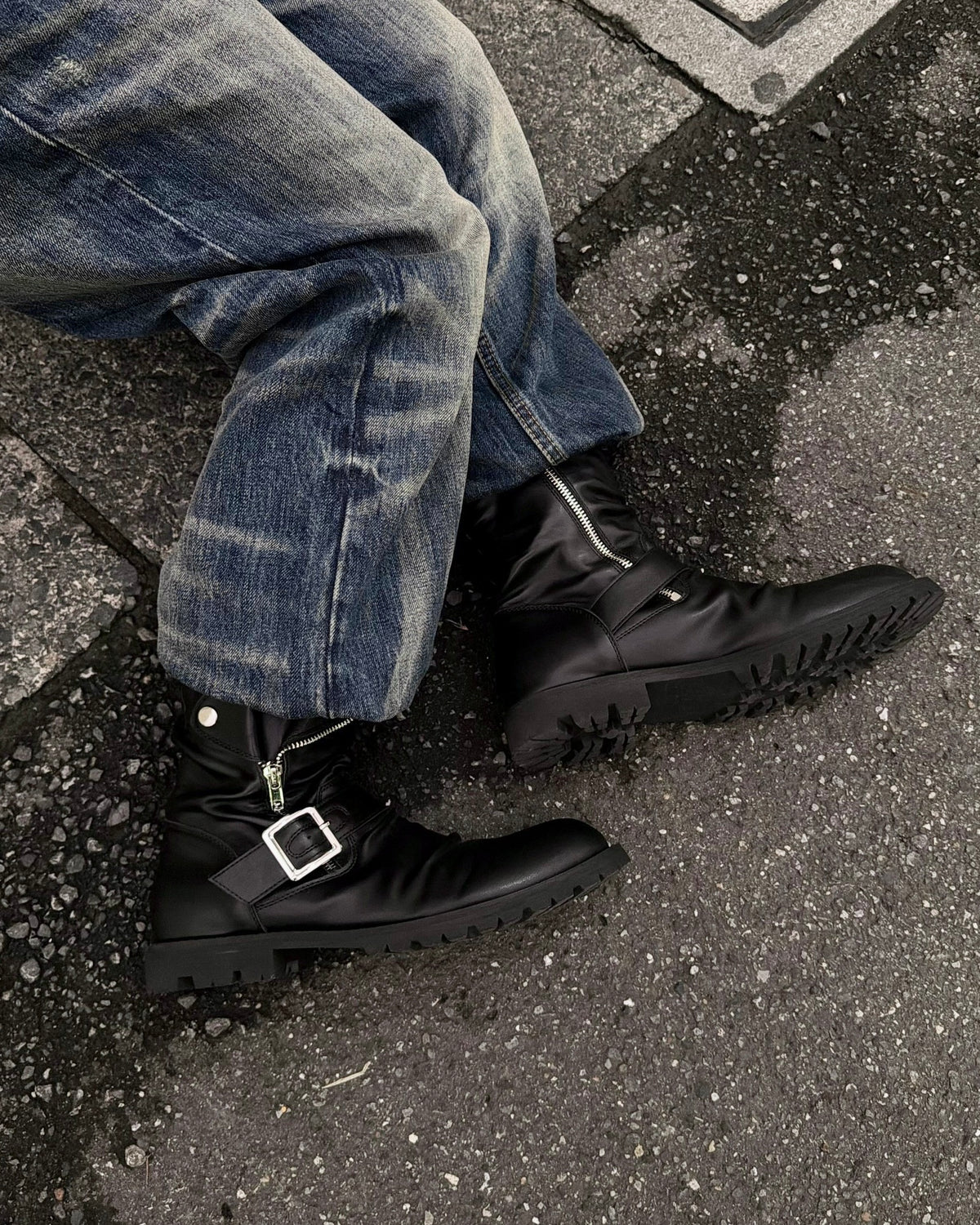 国際配送【RENOL】leather biker boots