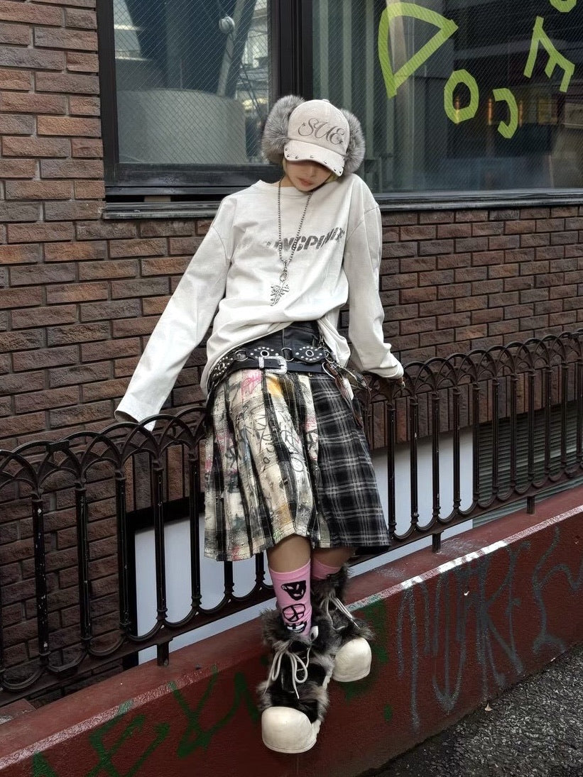 国際配送【Never mind the XU】washed long sleeve (2color)