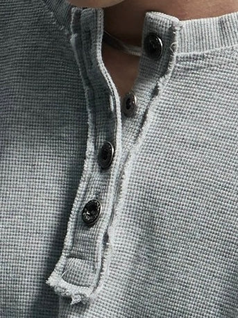 【DND4DES】Henley Collar Patch Long Sleeve