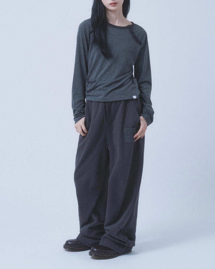 【TUOMIO】ROLL-UP BUTTON SWEATPANTS
