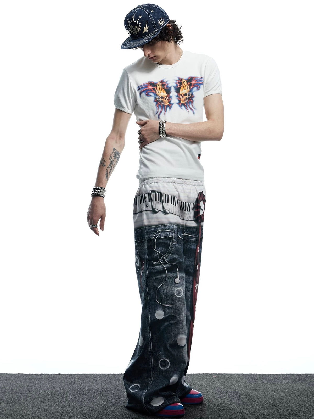 【DND4DES】All-Over Print Tie Polka Dot Sweatpants