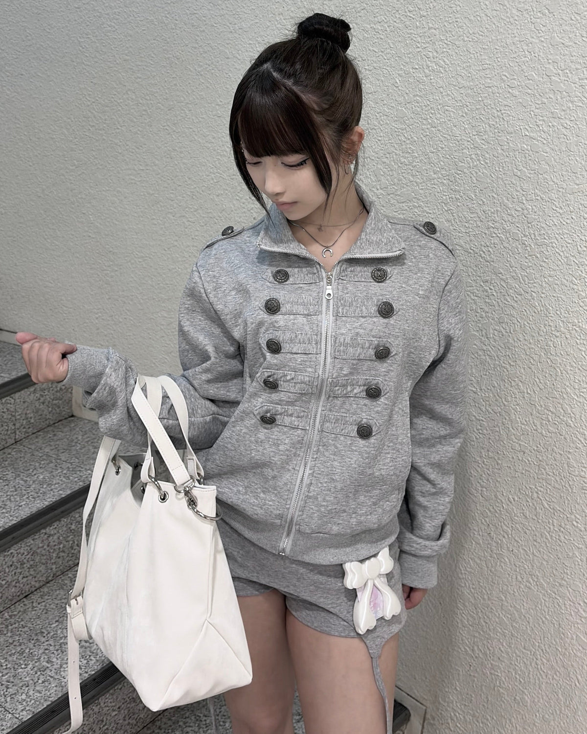 受注制【nmtc+】high neck napoleon zip up jacket (2color)