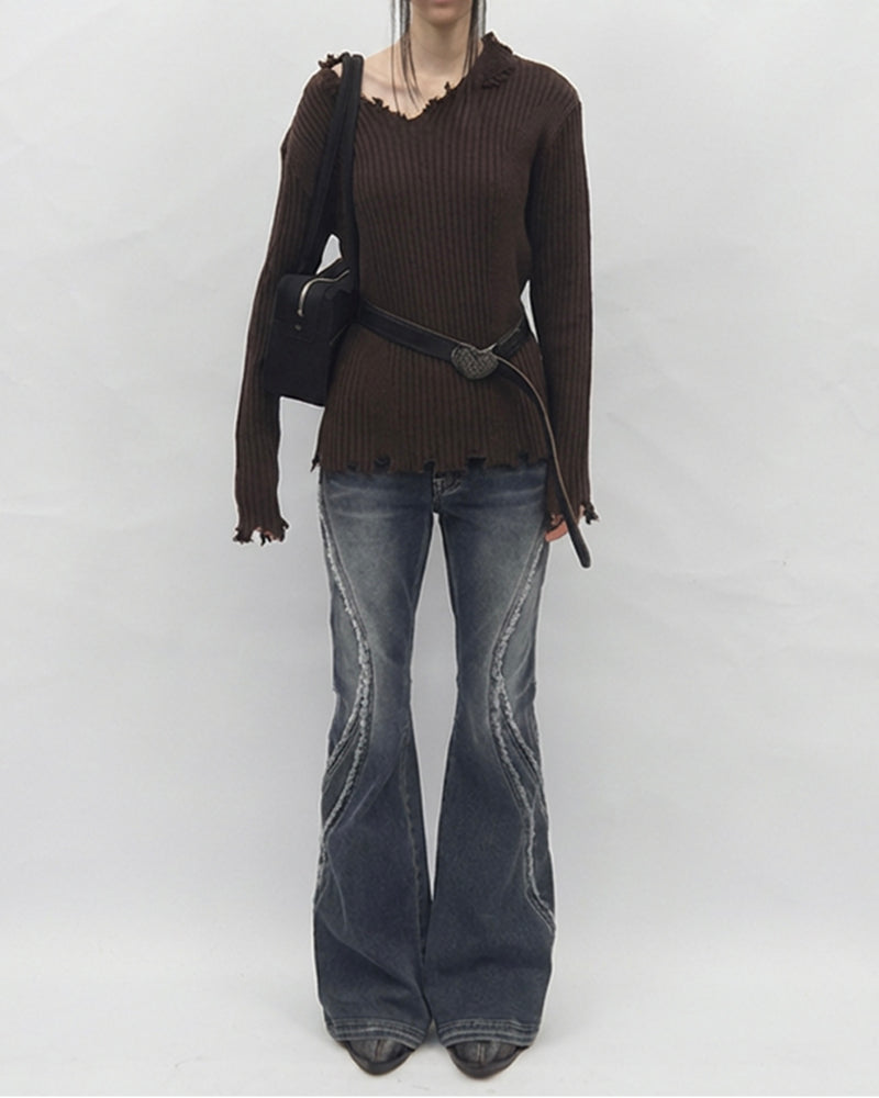 【BLR BLUER】Unravel Line Knit