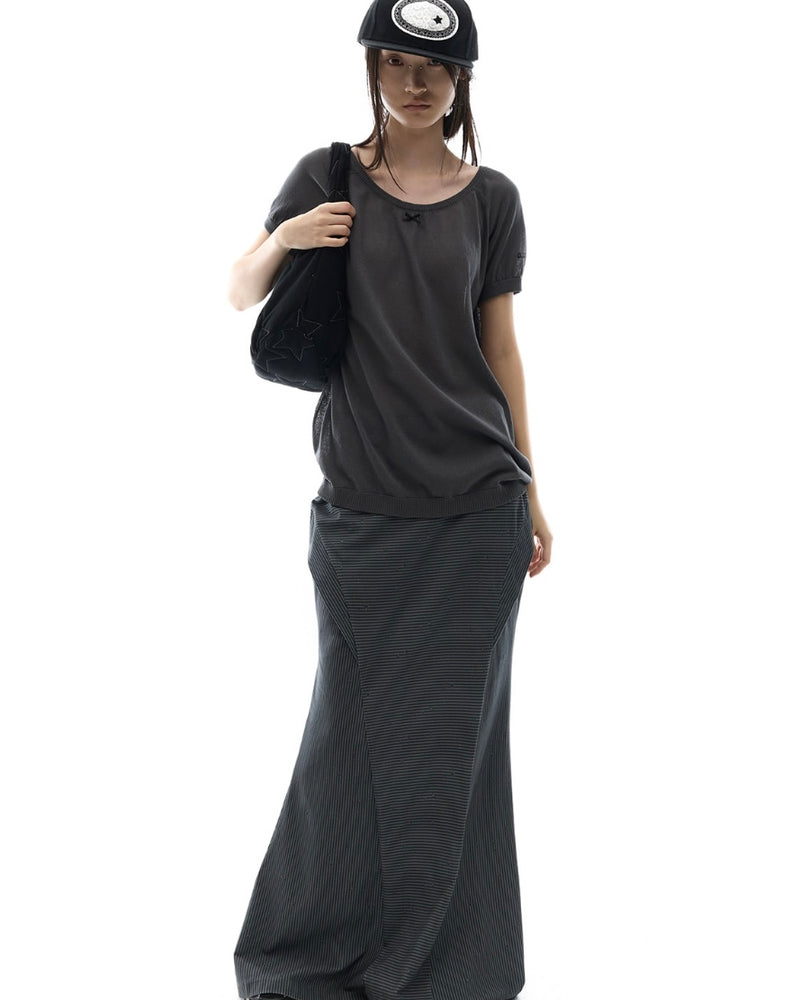 【OJOS】Side Panel Mermaid Maxi Skirt