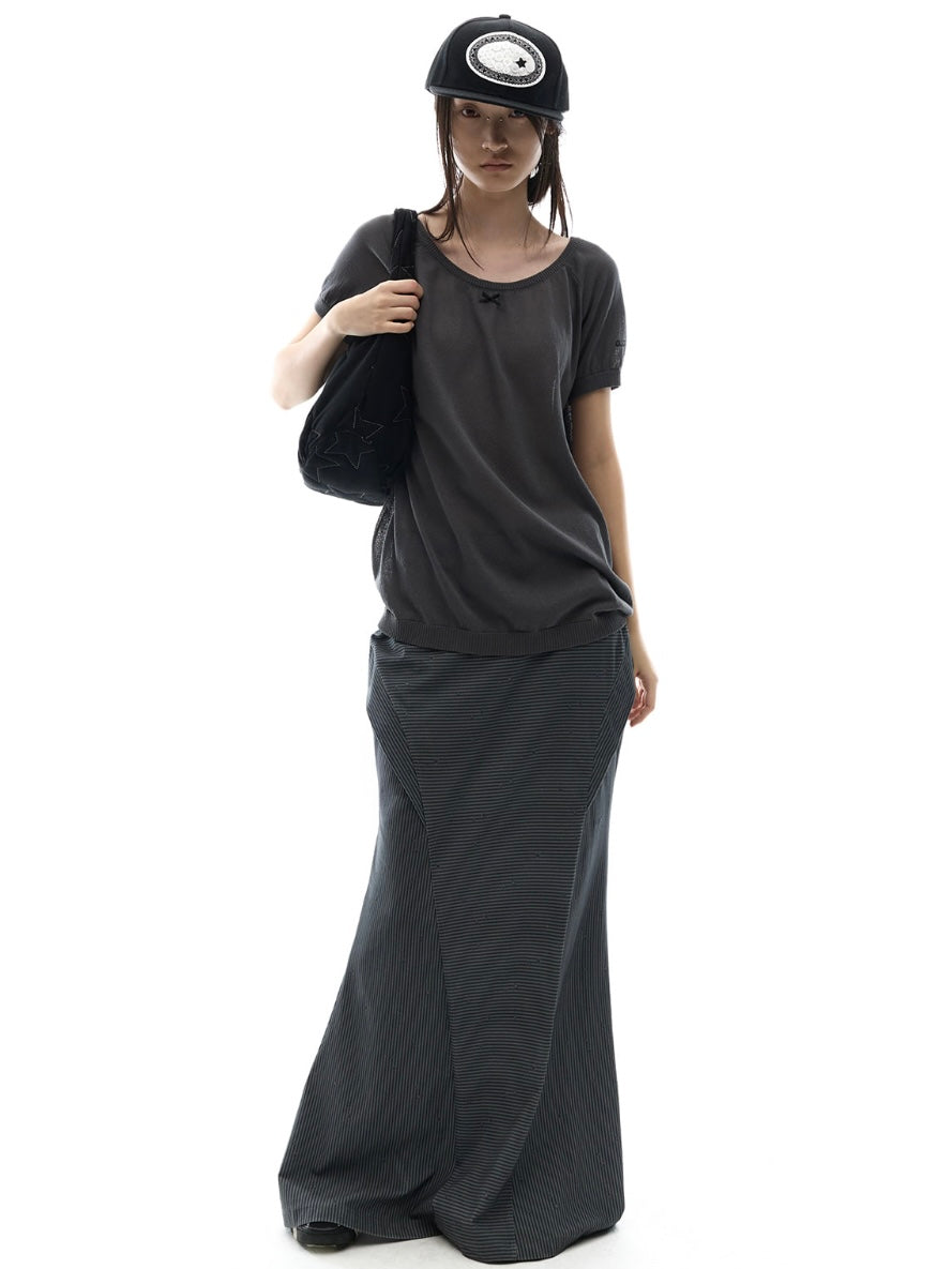【OJOS】Side Panel Mermaid Maxi Skirt