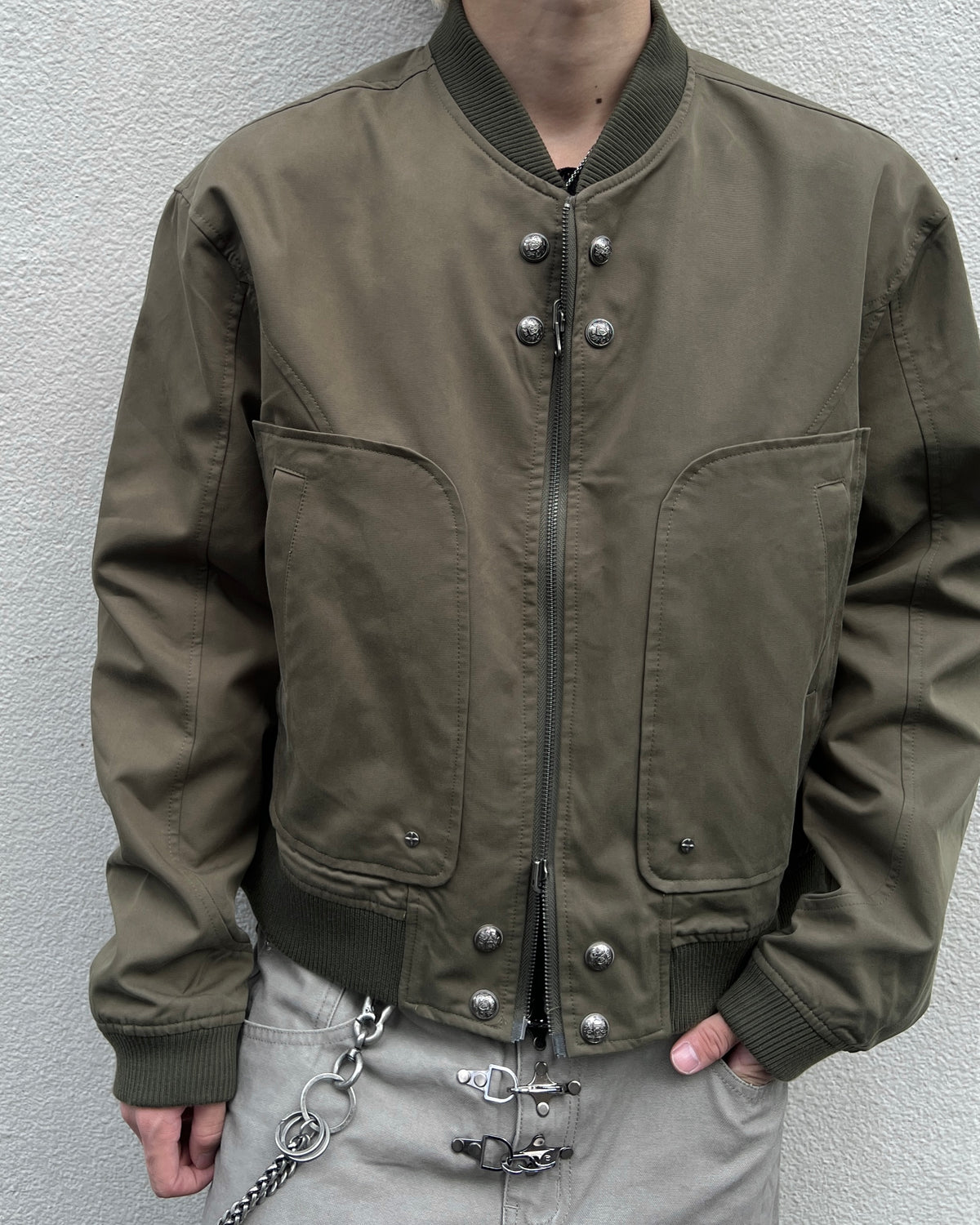 大阪店WEB限定受注制【Chikashitsu +】cropped heavy nylon MA-1 (2color)