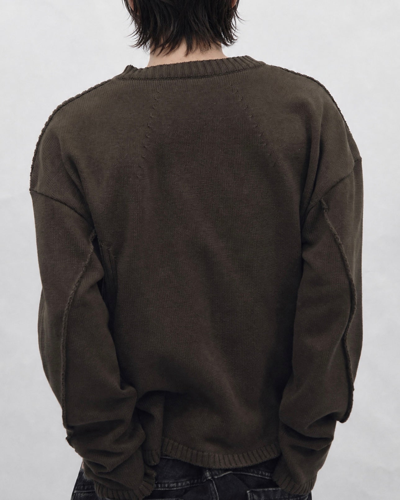 【BLR BLUER】Faded Vintage Henley Knit Sweater