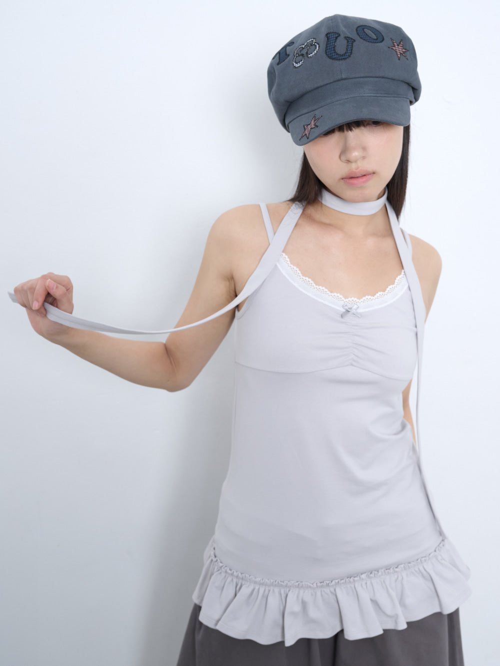 【TUOMIO】SCARF FRILL SLEEVELESS
