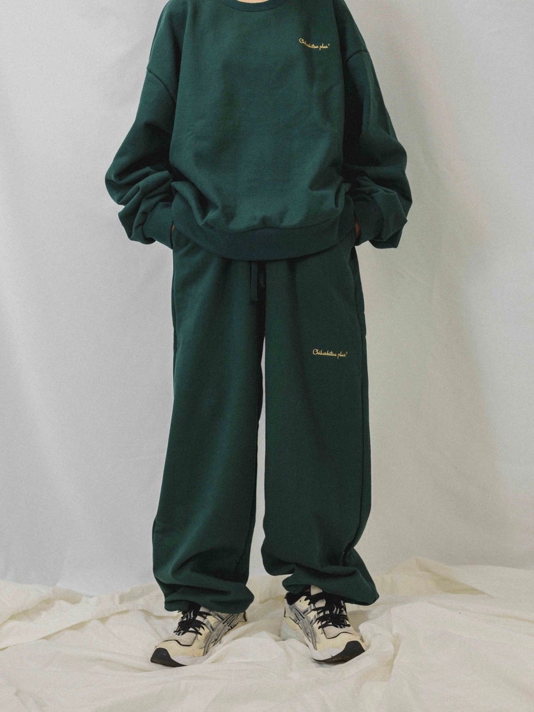【Chikashitsu + ORIGINAL】loose logo sweat pants (3color)