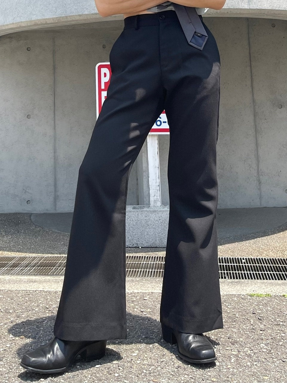 【Chikashitsu + ORIGINAL】full length flare slacks (2color)