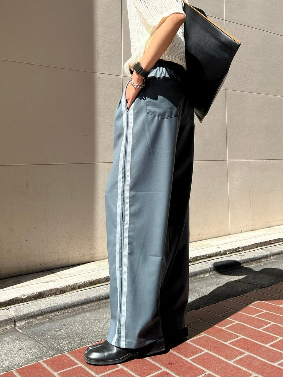 受注制【Chikashitsu +】side line slacks (3color)