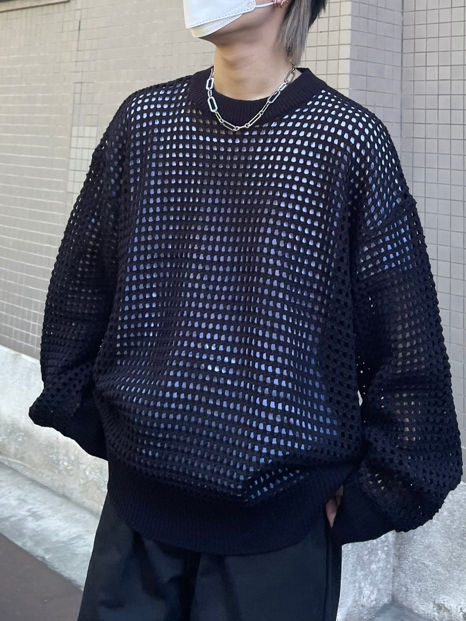 受注制【Chikashitsu +】lib mesh knit (3color) – PRESSING WEB SHOP