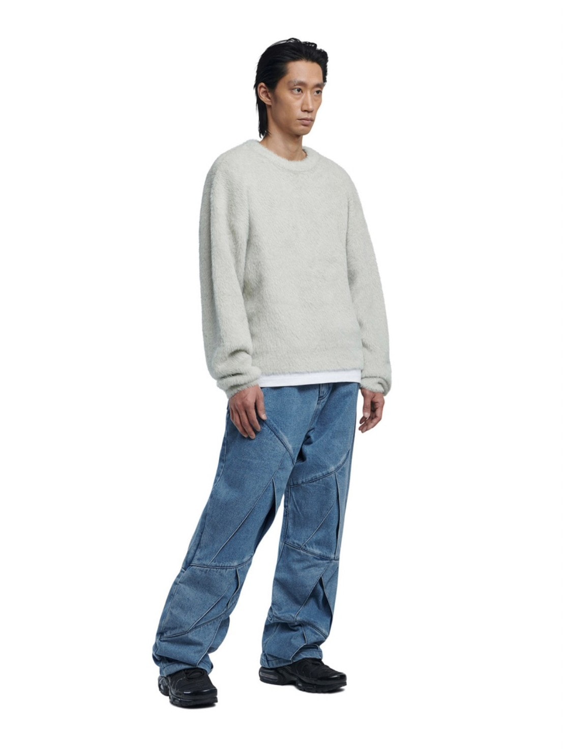 【NOMANUAL】CROPPED HAIRY KNIT (15color) / 【ノーマニュアル】クロップドヘアリー長袖ニット