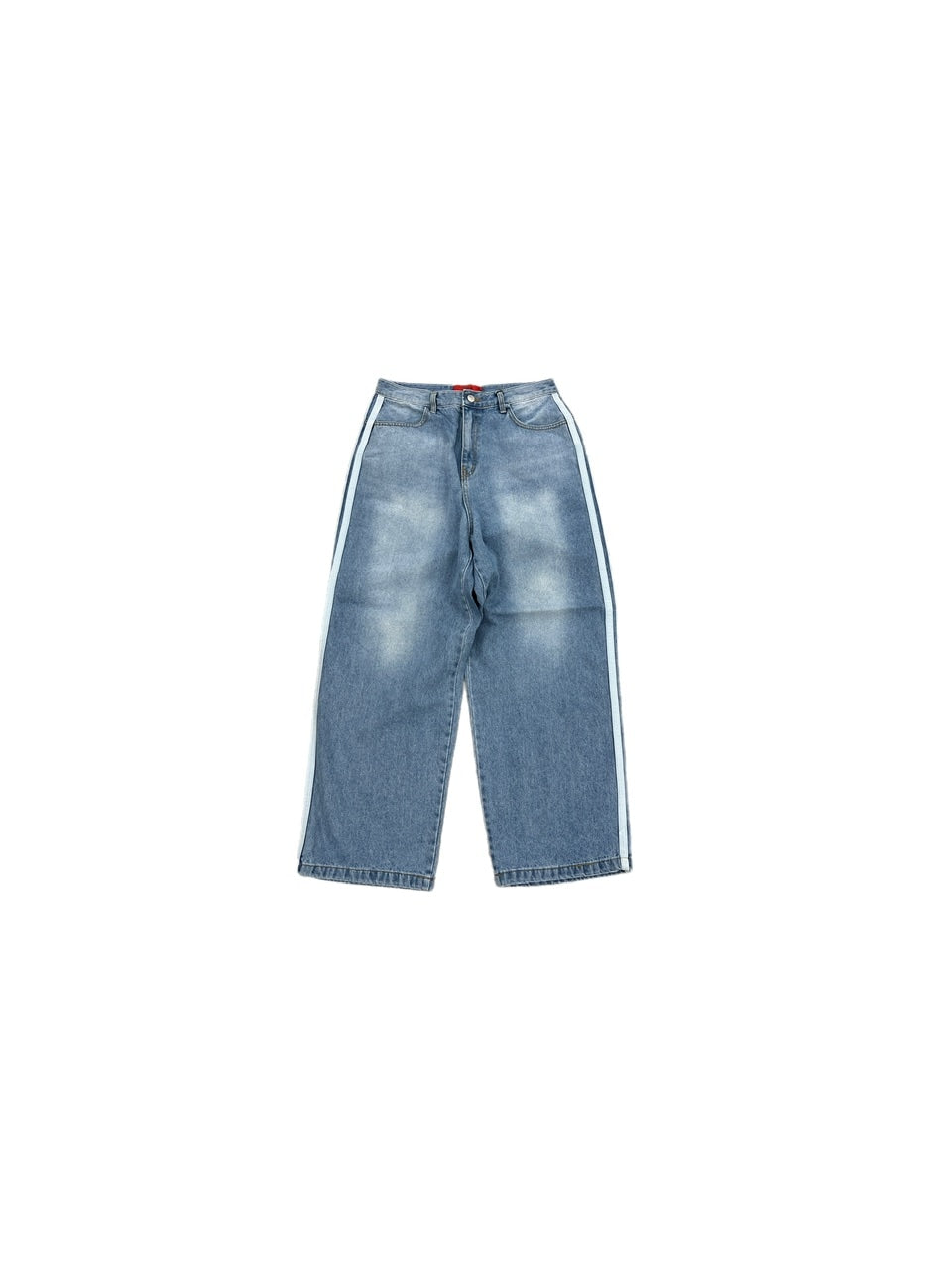 受注制【Chikashitsu +】oversized side line denim pants (2color)