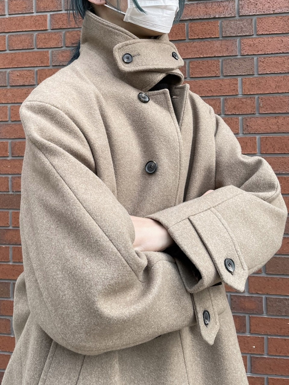 受注制【Chikashitsu +】high neck coat (3color)