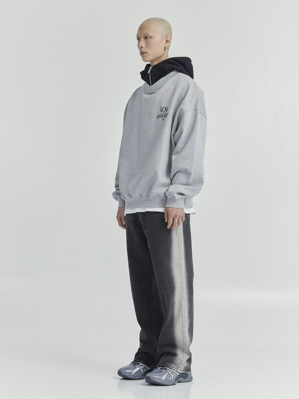 【OY】OVERLAY LOGO ZIPPER POLA HOODIE