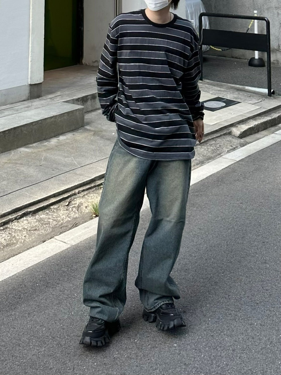 受注制【Chikashitsu +】border long sleeve (2color)