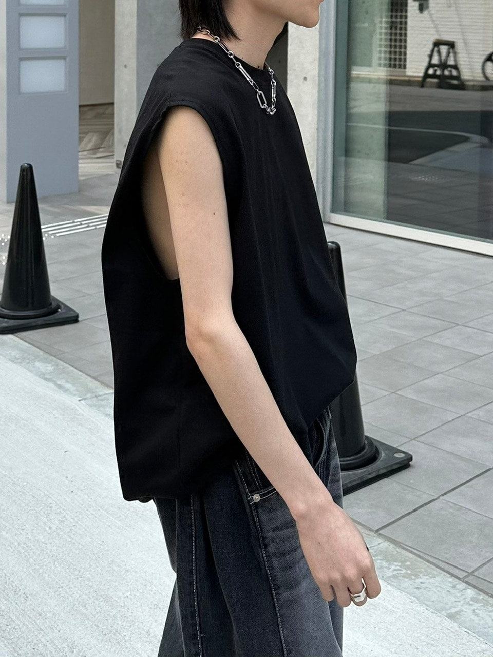 受注制【Chikashitsu +】basic cotton sleeveless (5color)