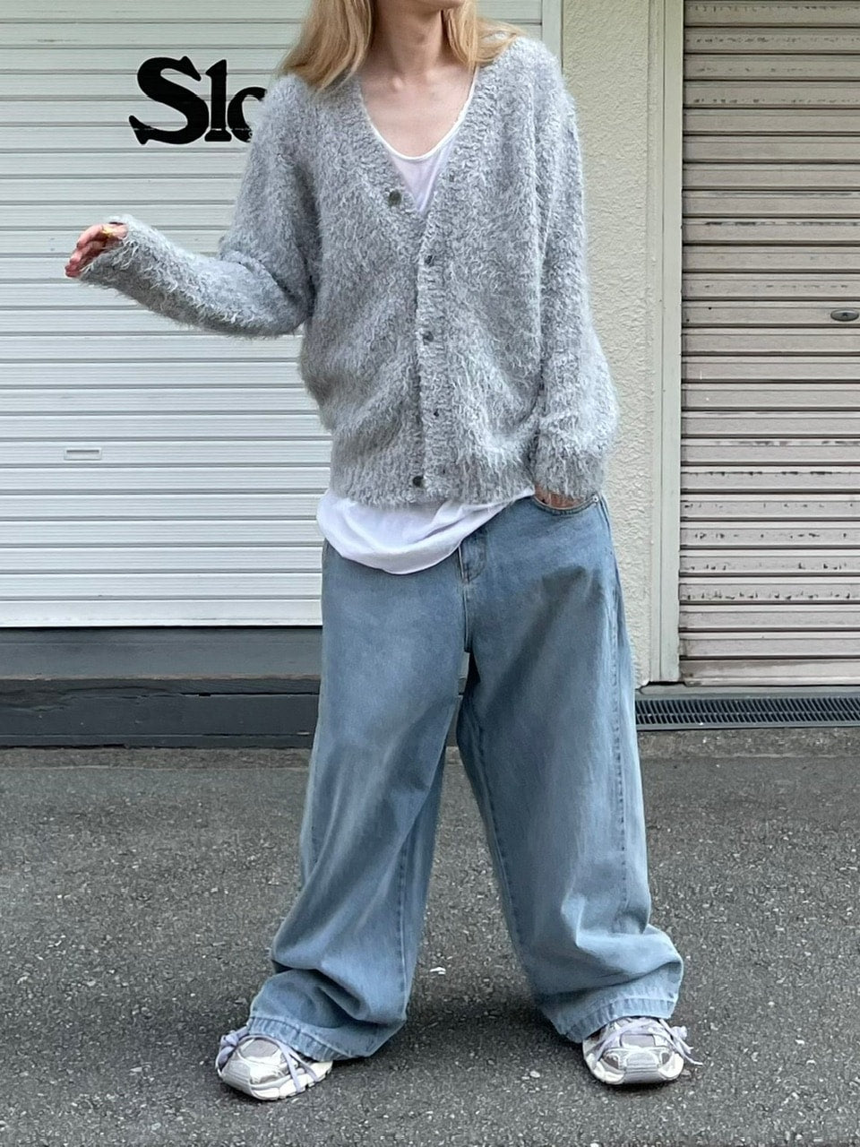 受注制【Chikashitsu +】bookle hairly cardigan (3color) / 【チカシツプラス】バックルヘアリー長袖カーディガン