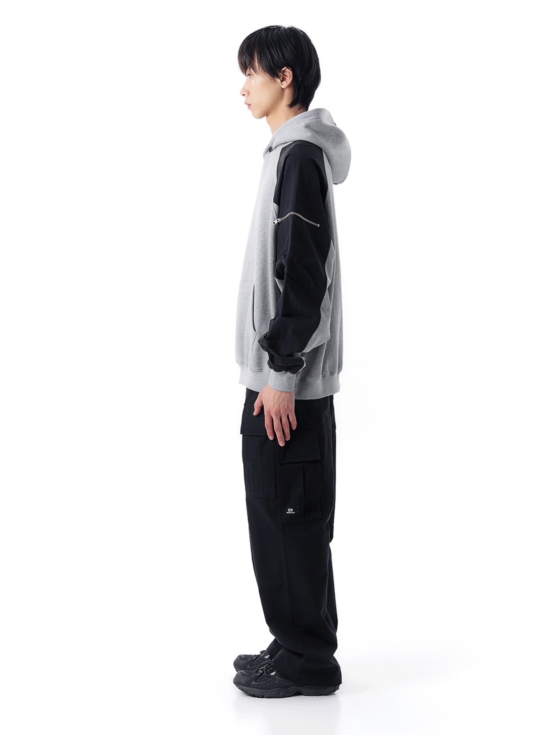 【OY】PANEL CONTRAST POCKET HOODIE