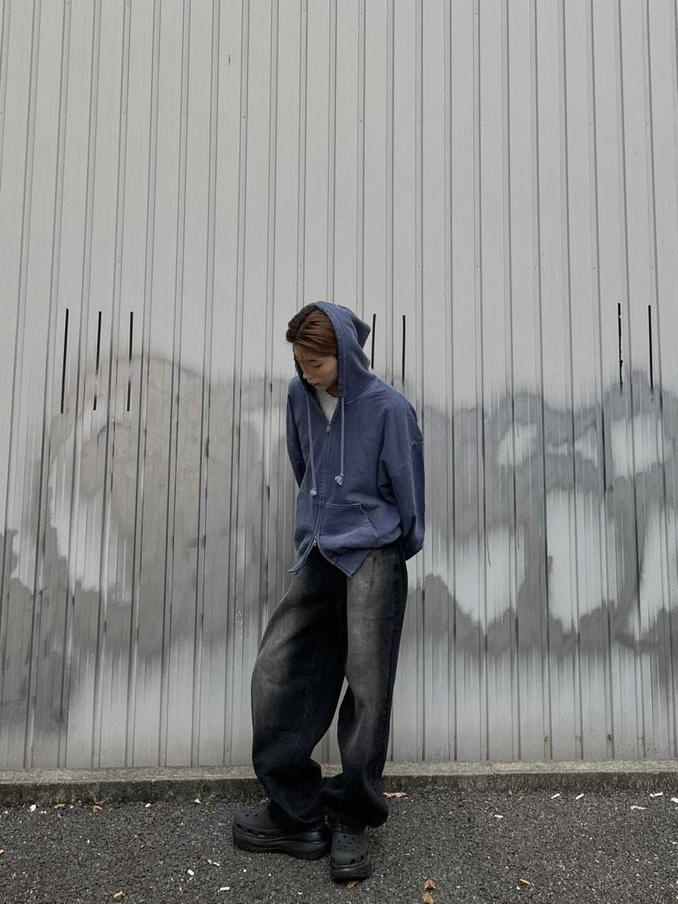 大阪店WEB限定受注制【Chikashitsu +】damage zip up hoodie (3color) / 【チカシツプラス】ダメージ長袖ジップアップパーカー