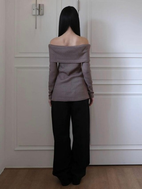 【Uglyshadow】BEAD KNIT OFF-SHOULDER / 【アグリーシャドウ】ビーズロングオフショルダー長袖カーディガン