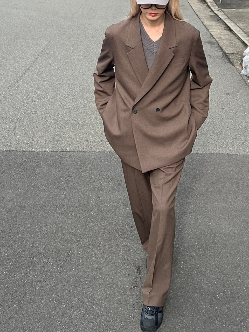 受注制【Chikashitsu +】set up overfit double jacket (3color)