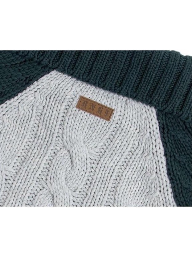 【runningHIGH】COLOR BLOCK TURTLENECK ZIP UP KNIT PULLOVER