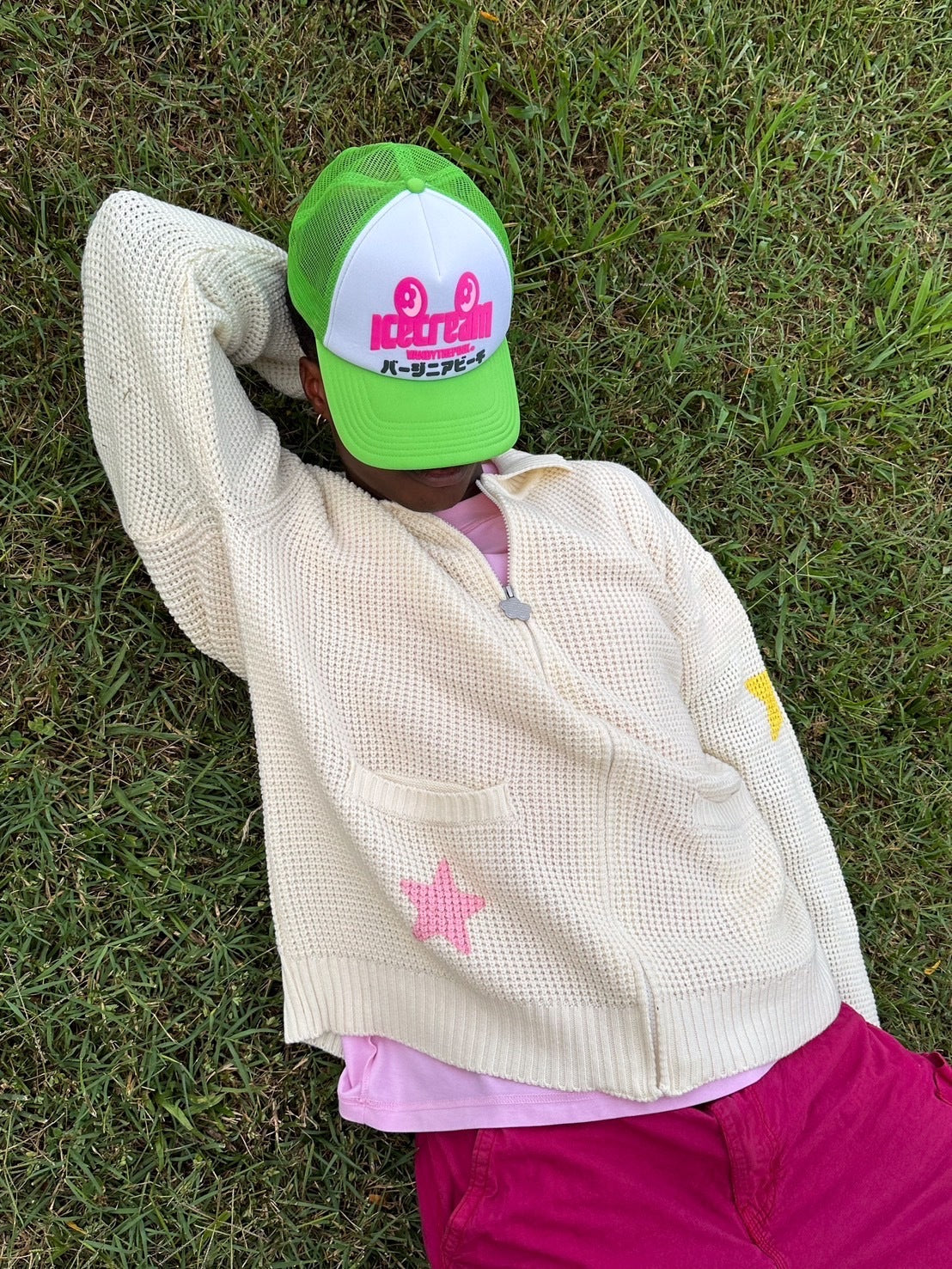 【VANDY THE PINK】STAR KNIT ZIP UP