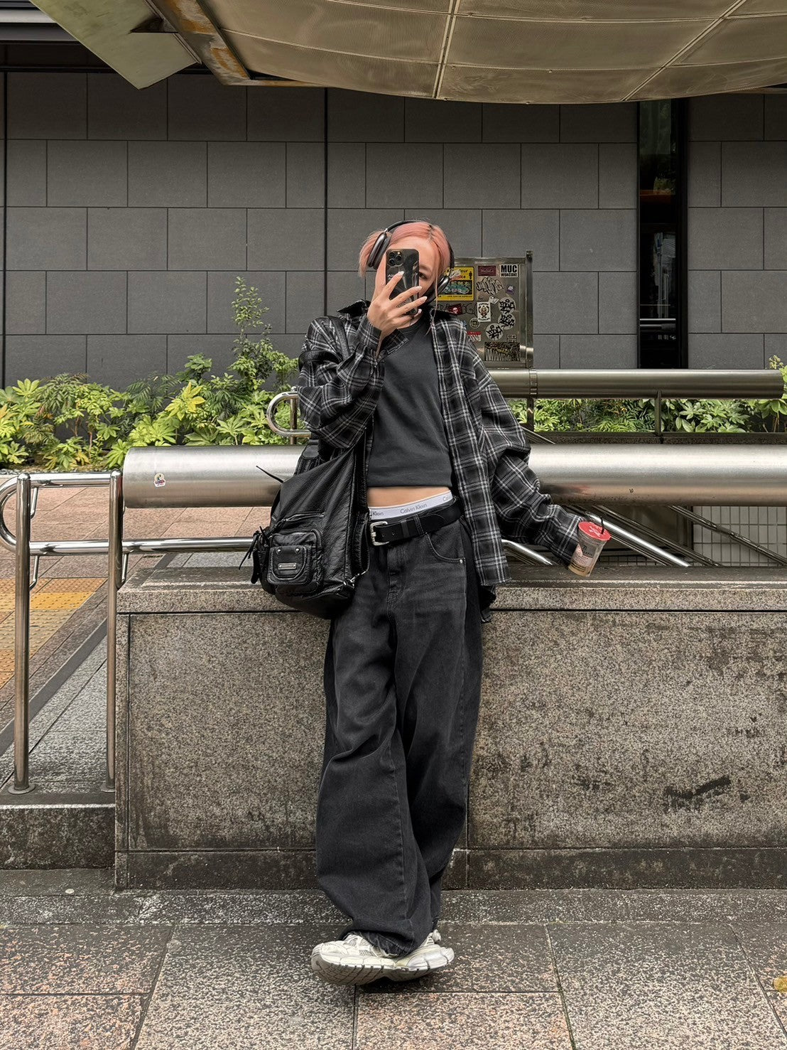 受注制【Chikashitsu +】oversized check shirt