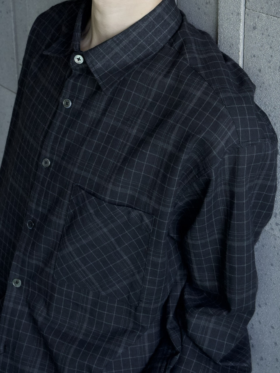 東京店WEB限定【Chikashitsu +】glen check regular shirt(2color)