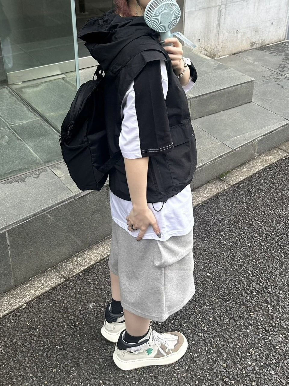 受注制【youll】nylon hooded vest (2color)