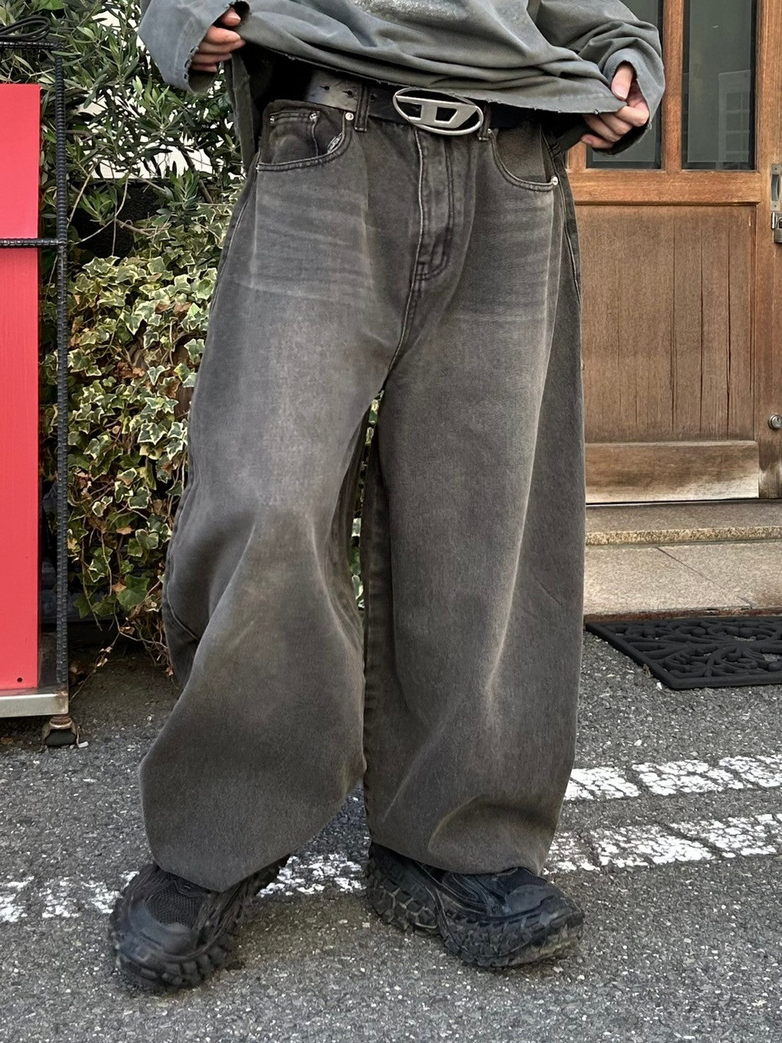 受注制【Chikashitsu +】super buggy denim pants (3color) / 【チカシツプラス】スーパーバギーデニムパンツ