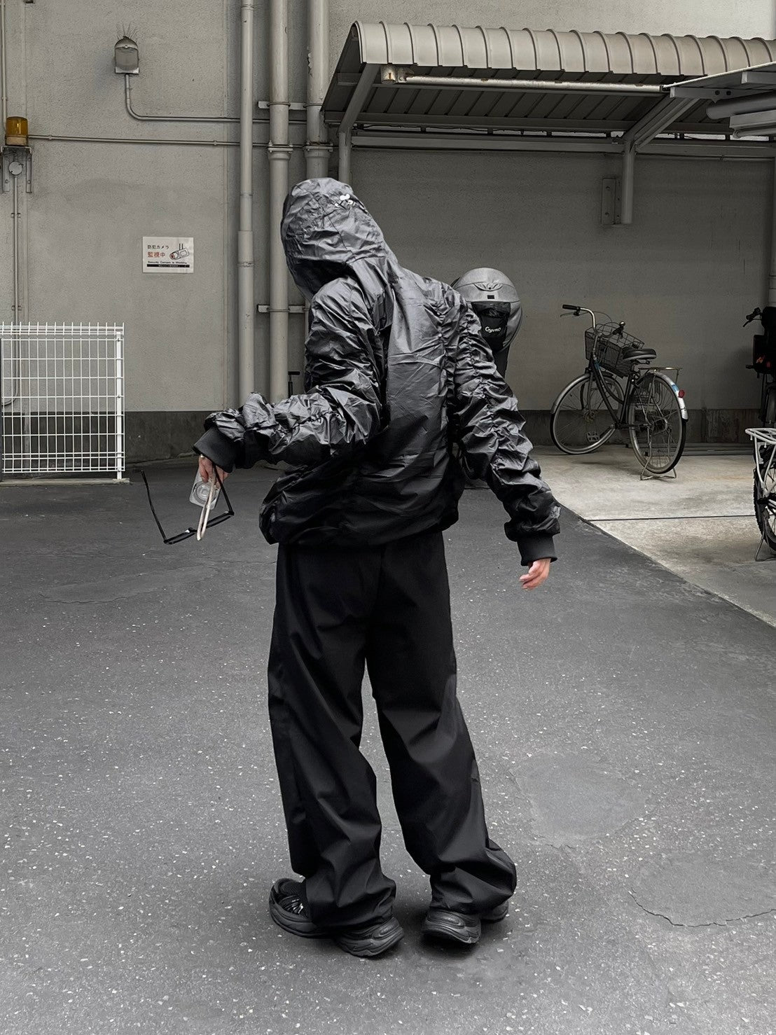 受注制【oaks】shirring design nylon jacket (3color)