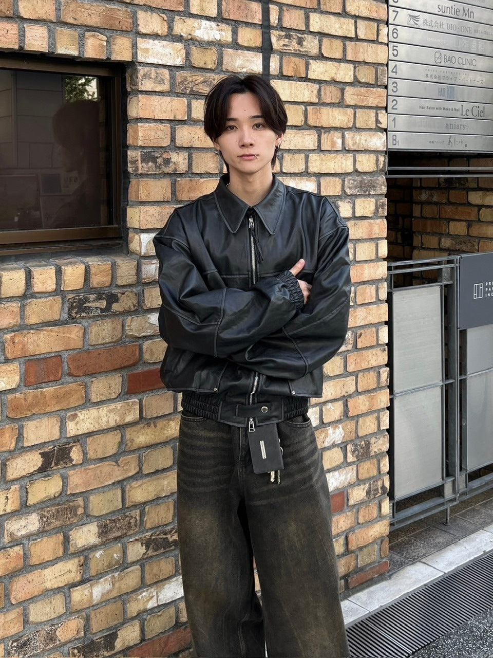 大阪店WEB限定受注制【Chikashitsu +】washing vegan leather jacket