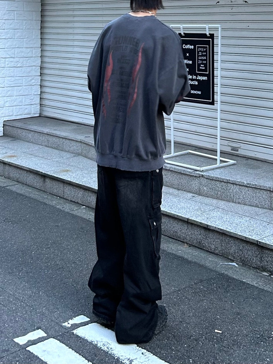 大阪店WEB限定受注制【Chikashitsu +】multi pocket cargo denim pants