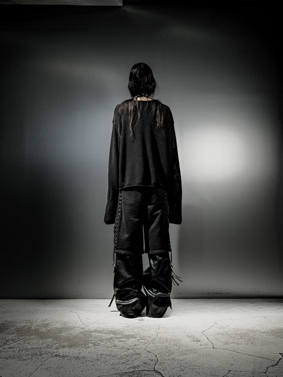 【DIG YOUR OWN GRAVE】MESH DIG LOGO KNIT / 【ディグユアオウングレイブ】メッシュロゴ長袖ニット